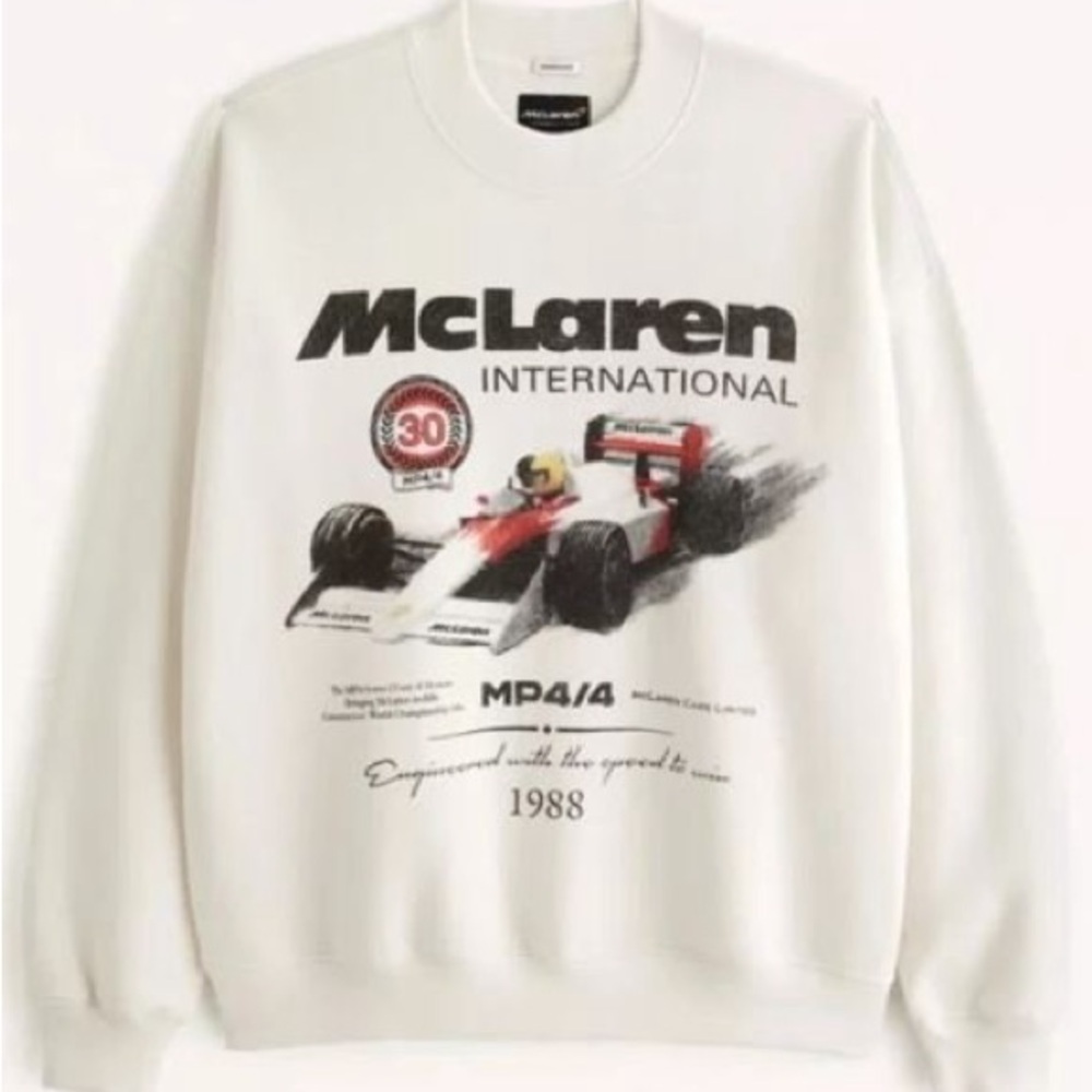 Abercrombie & Fitch Cream McLaren Sweatshirt
